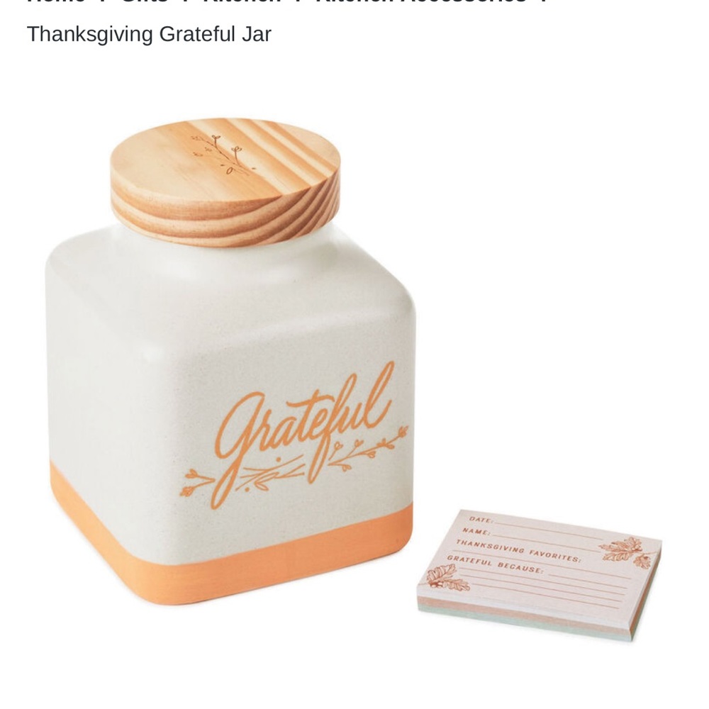 Hallmark Thanksgiving Grateful jar with new note cards.